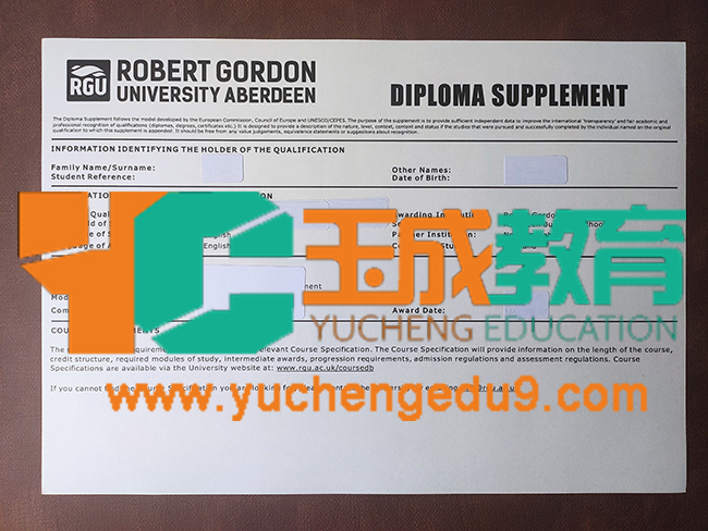 Robert Gordon University diploma
