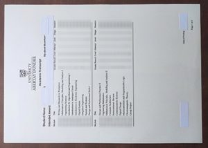 Abertay University academic transcript