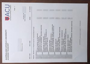 Australian Catholic University academic transcript