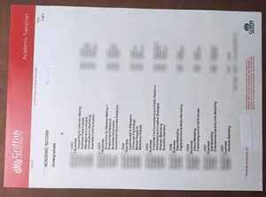 Griffith University academic transcript
