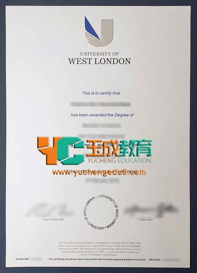 University of West London certificate 西伦敦大学UWL证书