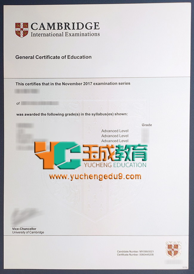 Cambridge Assessment International Education certificate 剑桥评估国际教育证书