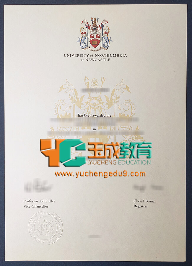 Northumbria University certificate 诺桑比亚大学证书
