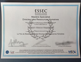 ESSEC Business School certificate ESSEC商学院证书
