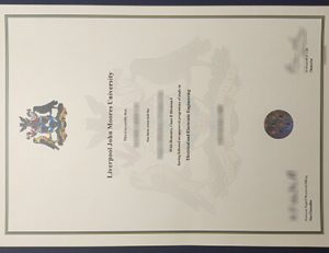 Liverpool John Moores University certificate 利物浦约翰摩尔斯大学证书
