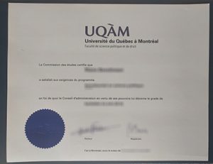 Université du Québec à Montréal certificate 魁北克大学蒙特利尔分校证书