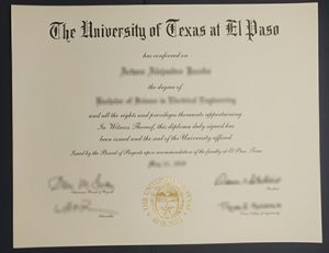 德克萨斯大学埃尔帕索分校UTEP毕业证 University of Texas at El Paso （UTEP）degree