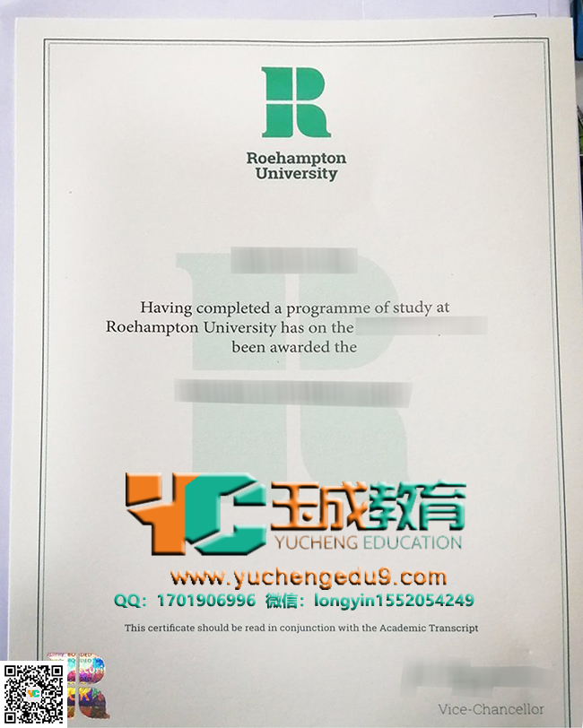 罗汉普顿大学证书 University of Roehampton certificate 