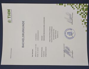 中央黑森应用科学大学证书 Technische Hochschule Mittelhessen certificate (THM)