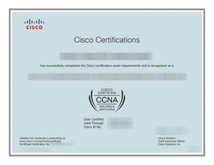 CCNA 证书 CCNA certificate